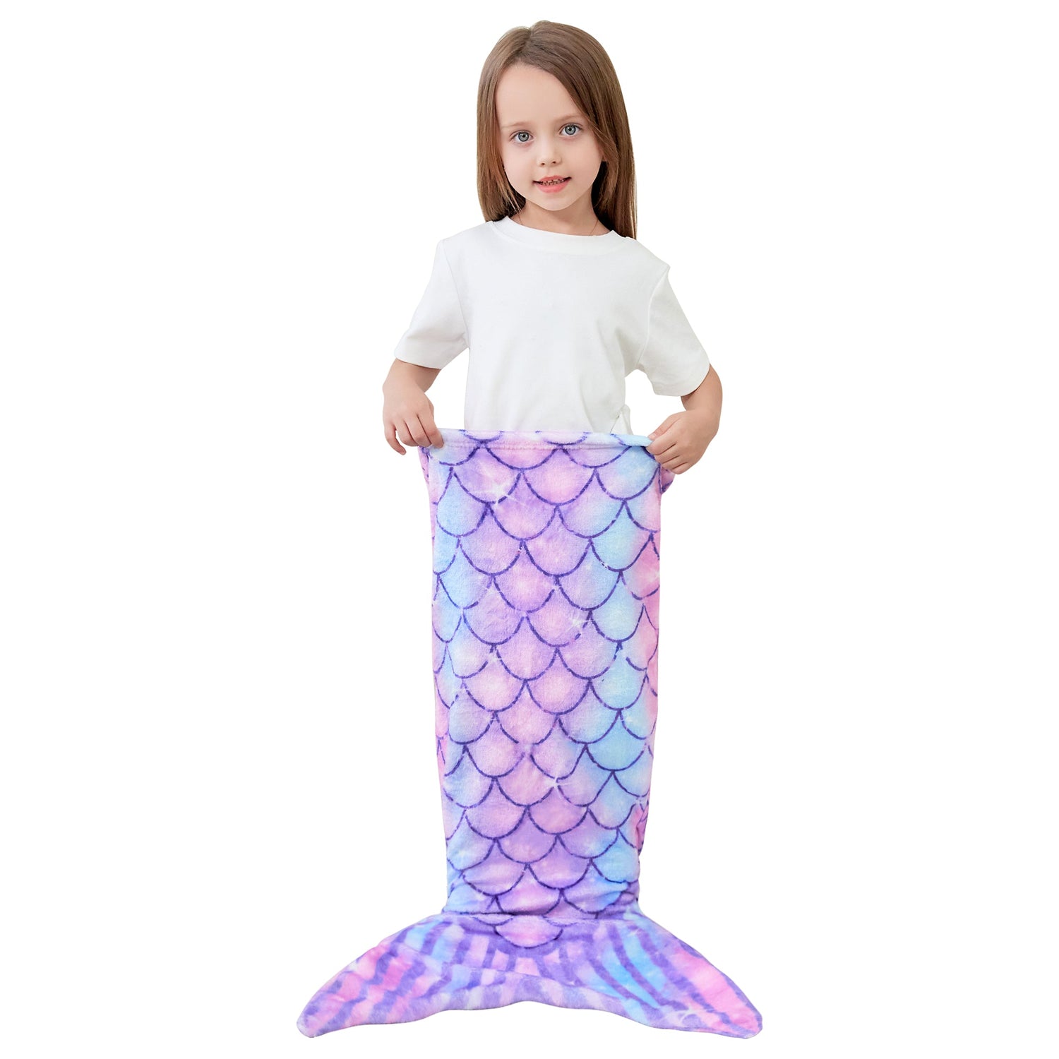 Purple 17 ×39 Kids Mermaid Tail Blanket
