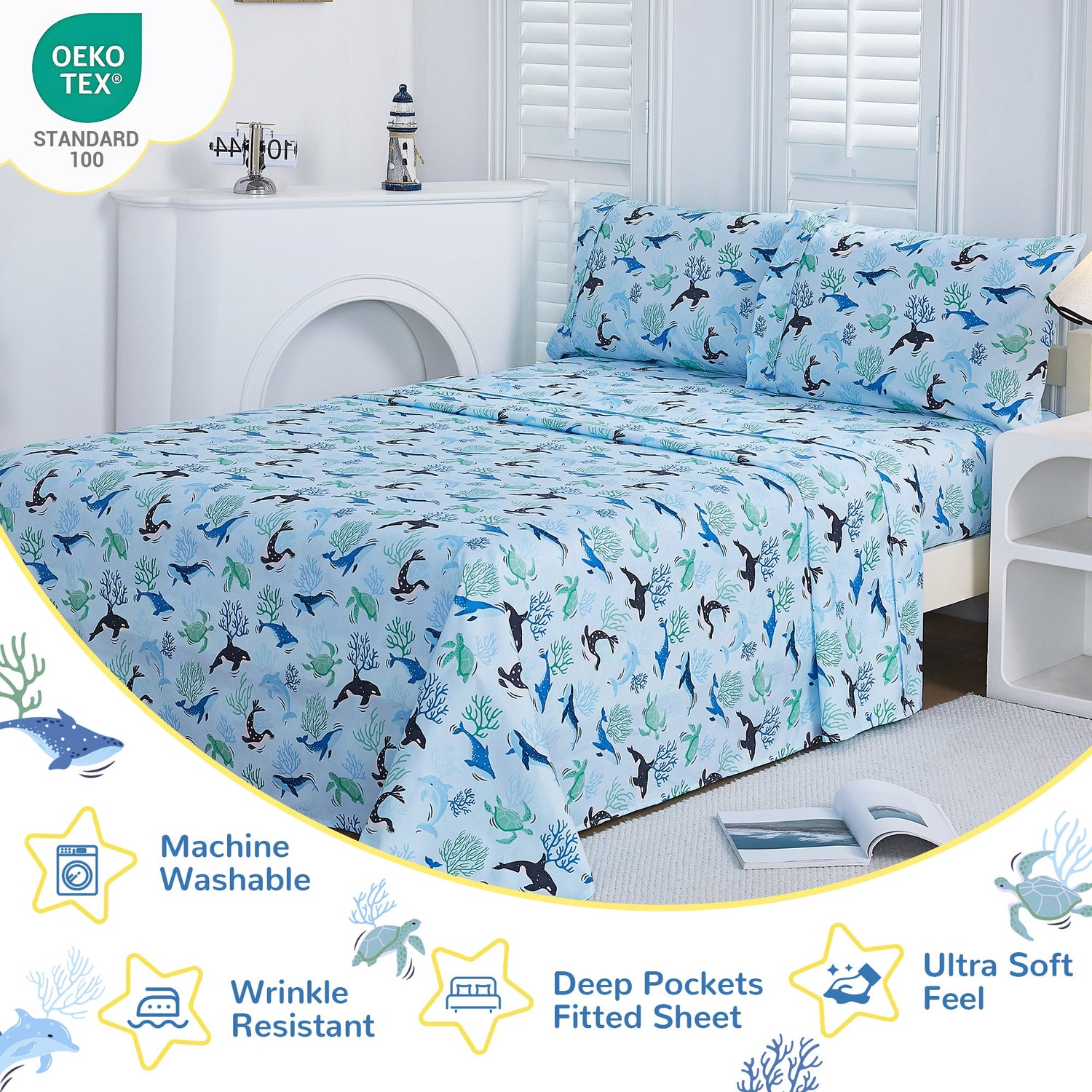 Blue Ocean Kids Bed Sheet Set