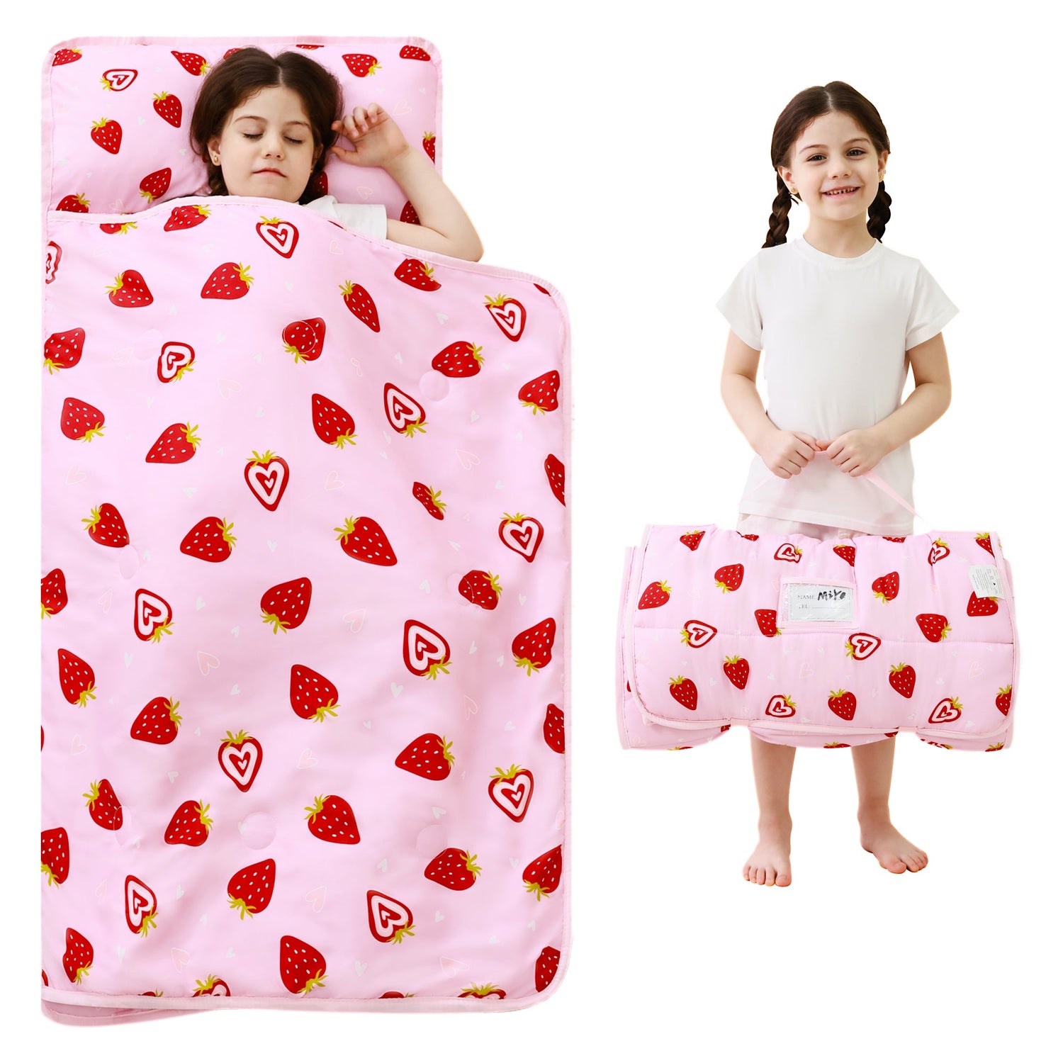 Cozy Comfort Nap Mat - Pink Strawberry