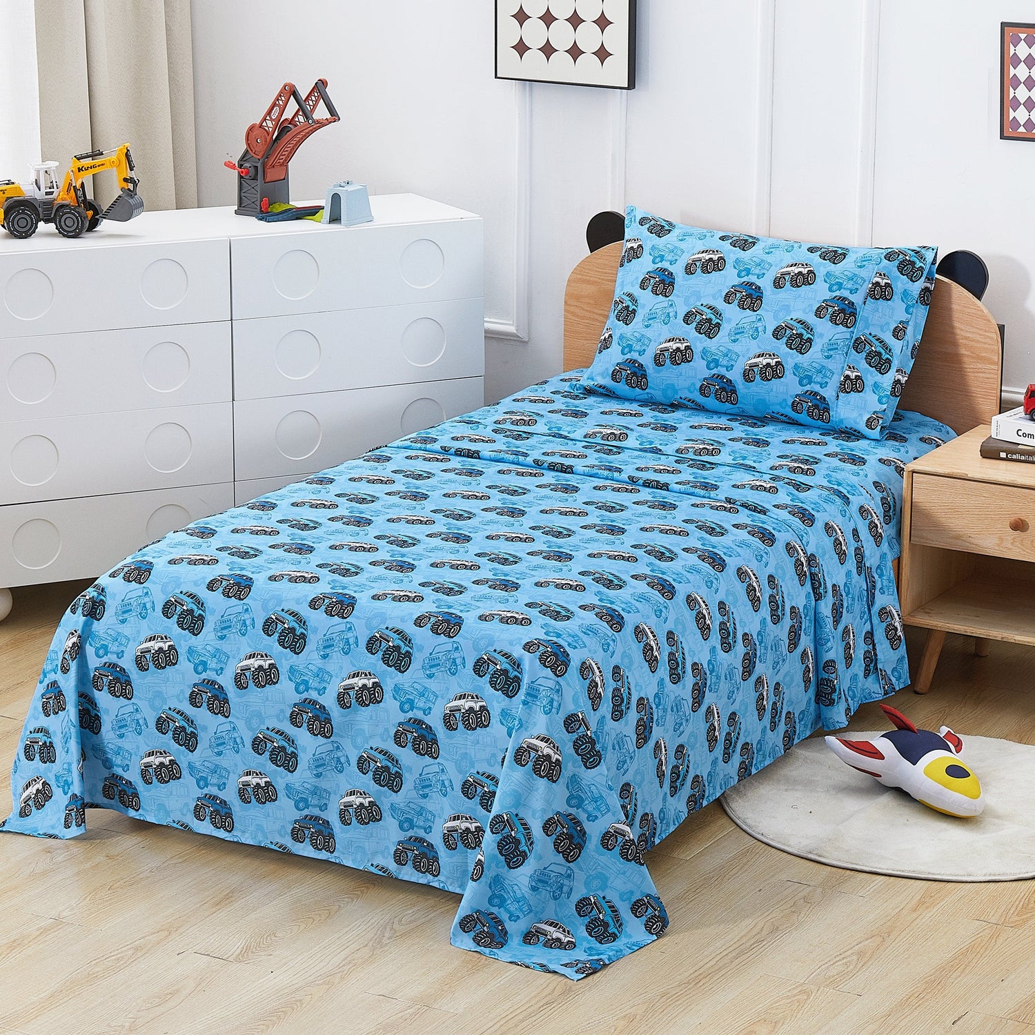 Truck - tastic Adventure 3 4 PCs TWIN Full Bed Sheet