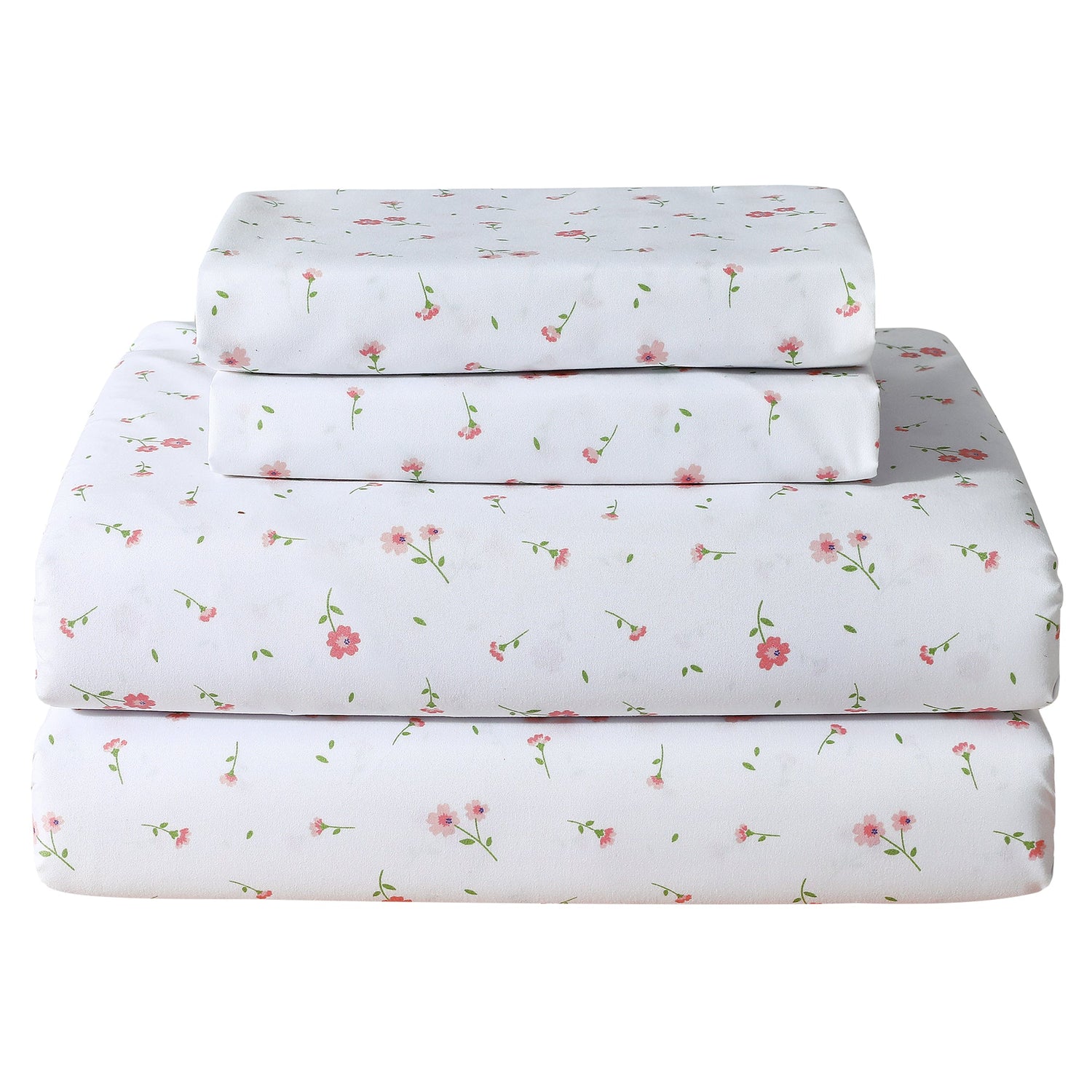 4-Piece Soft Ditsy Flower Print Sheets