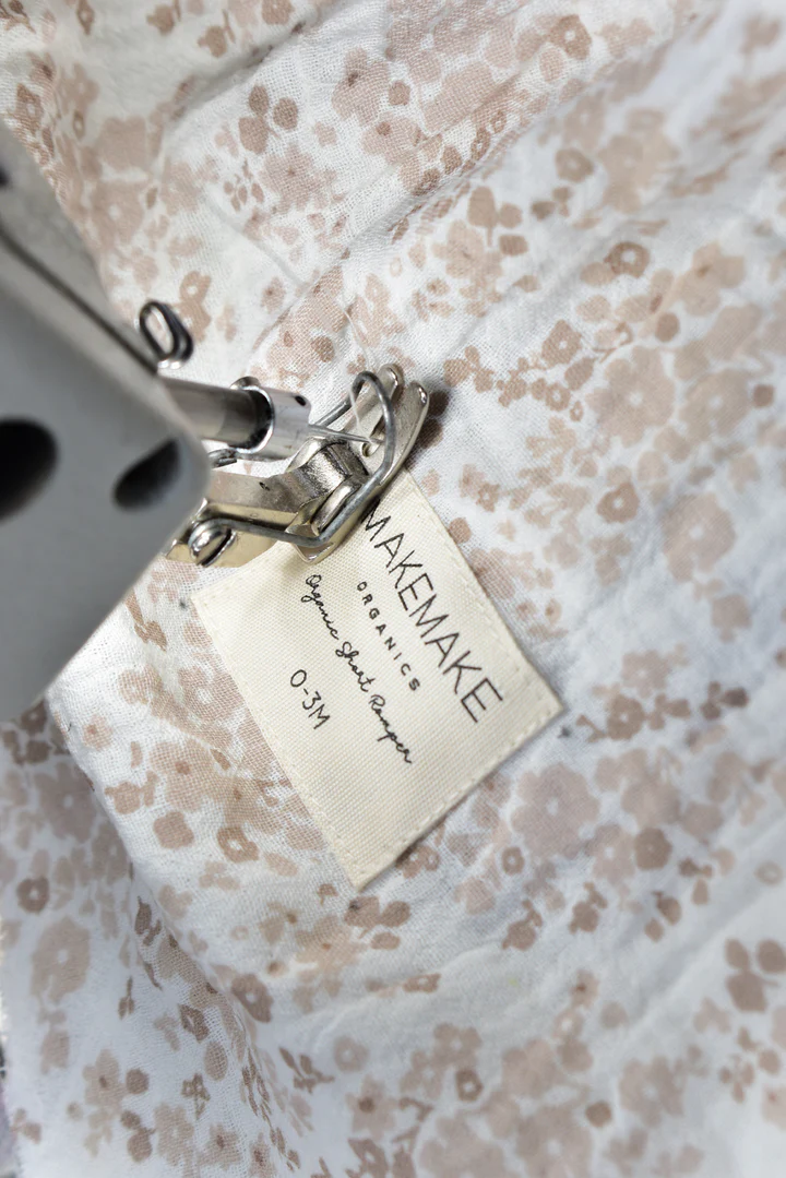 Natural fabric label closeup