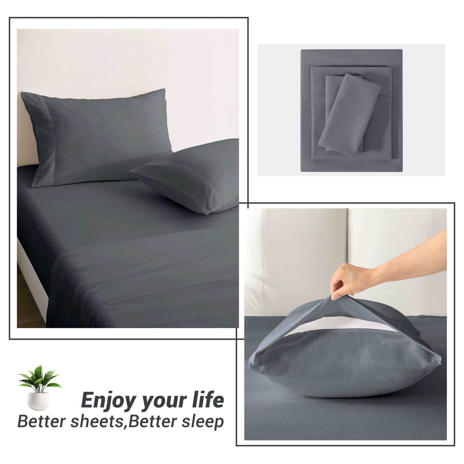 4-Piece Essential Sheet Set - Grey image 2