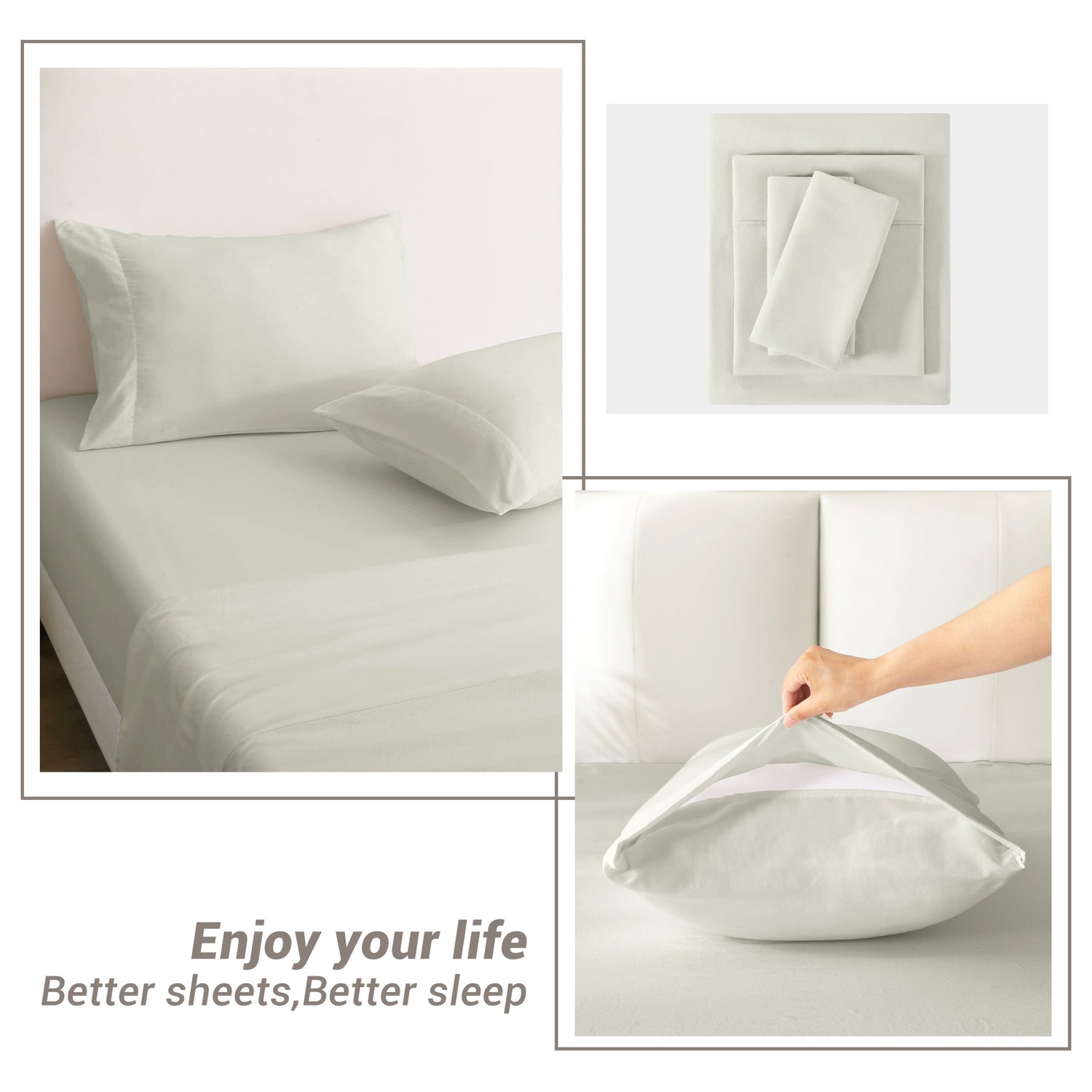 4-Piece Essential Sheet Set - Beige image 4
