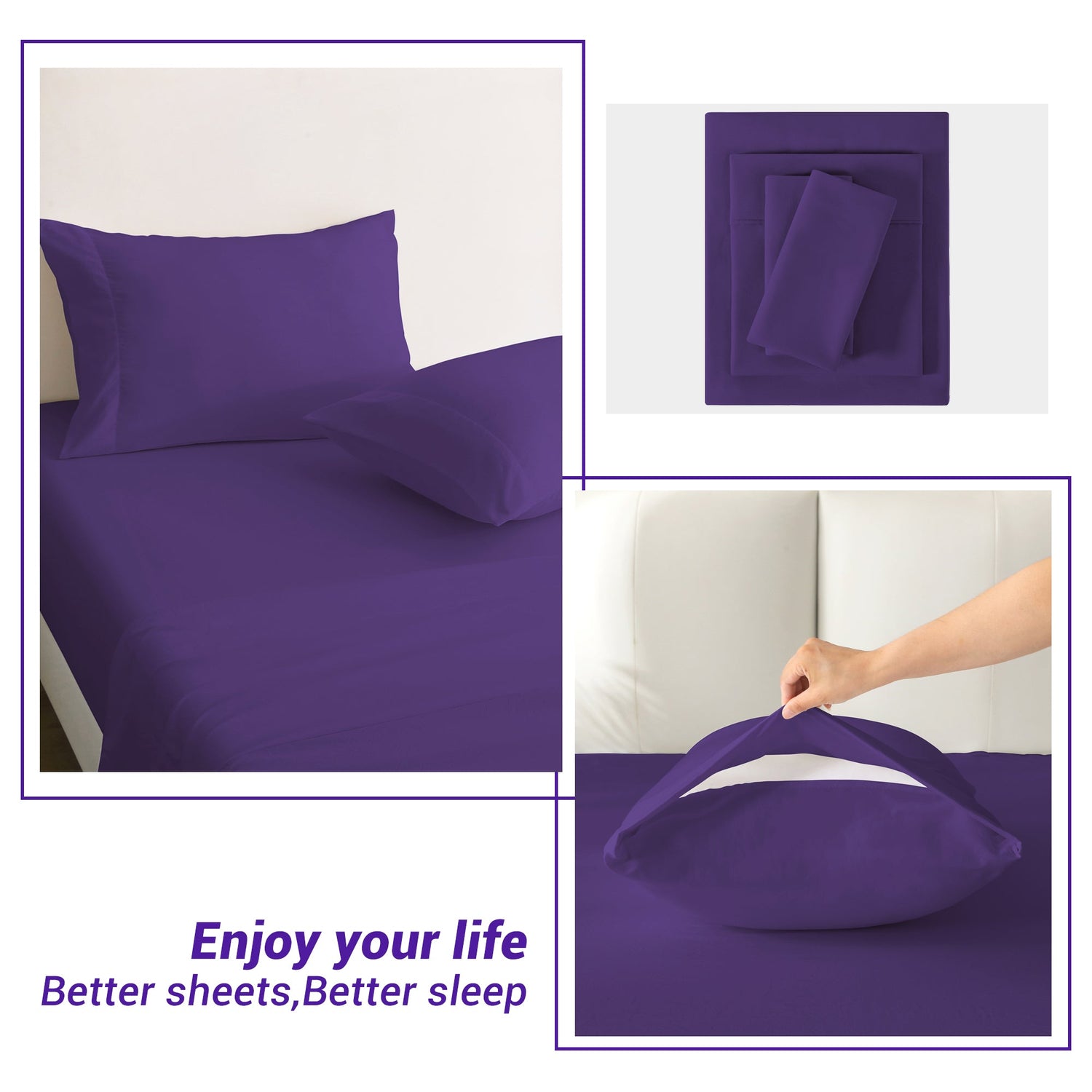 4-Piece Essential Sheet Set - Purple