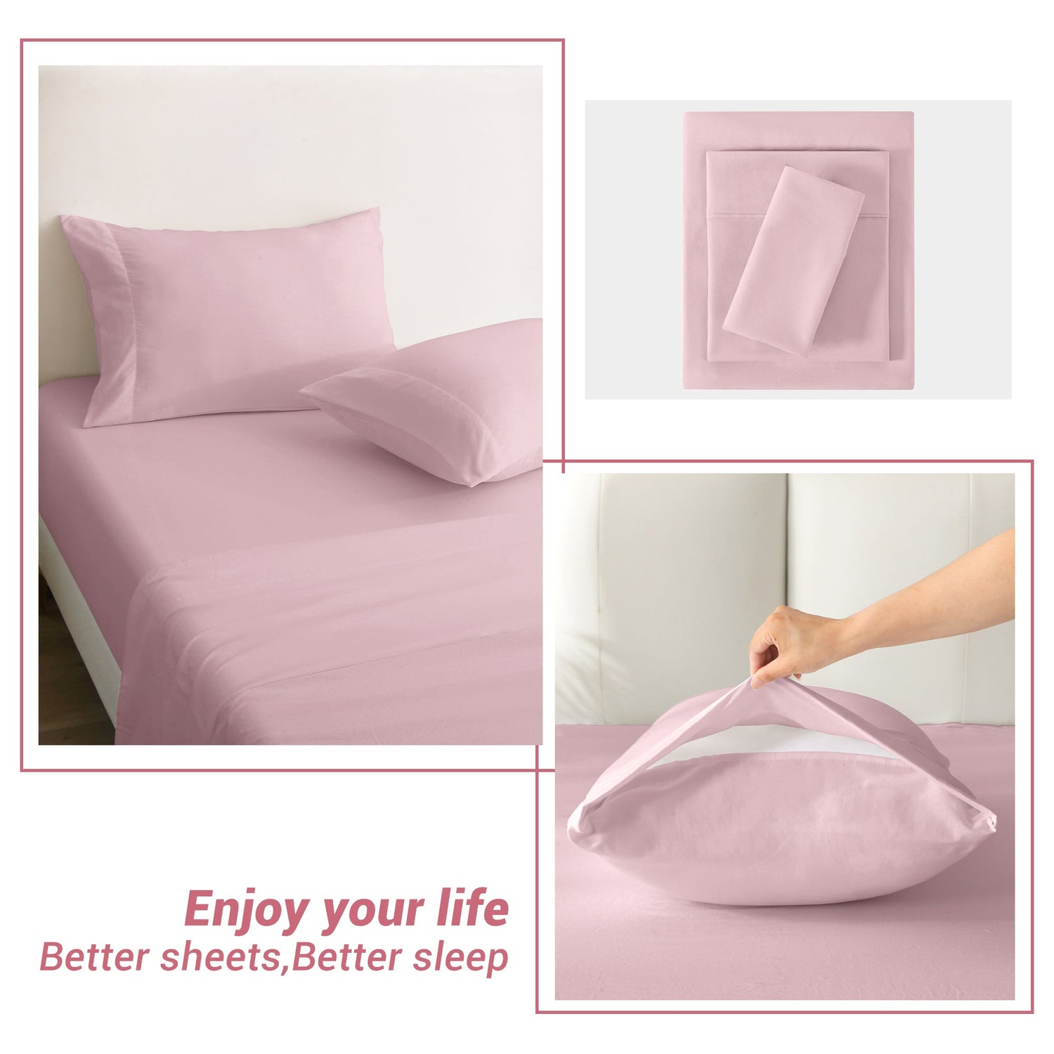 4-Piece Essential Sheet Set - Pink image 2