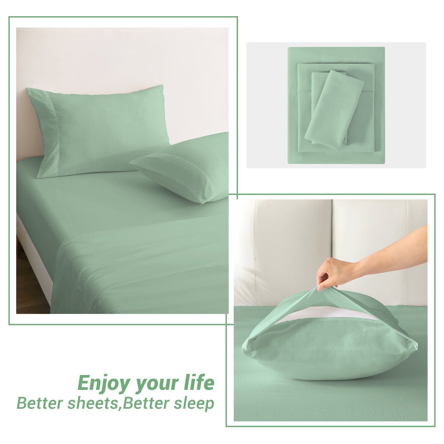 4-Piece Essential Sheet Set - Sage Green image 1