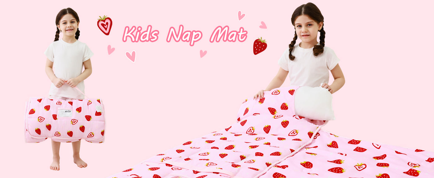 Cozy Comfort Nap Mat - Pink Strawberry detail image 1