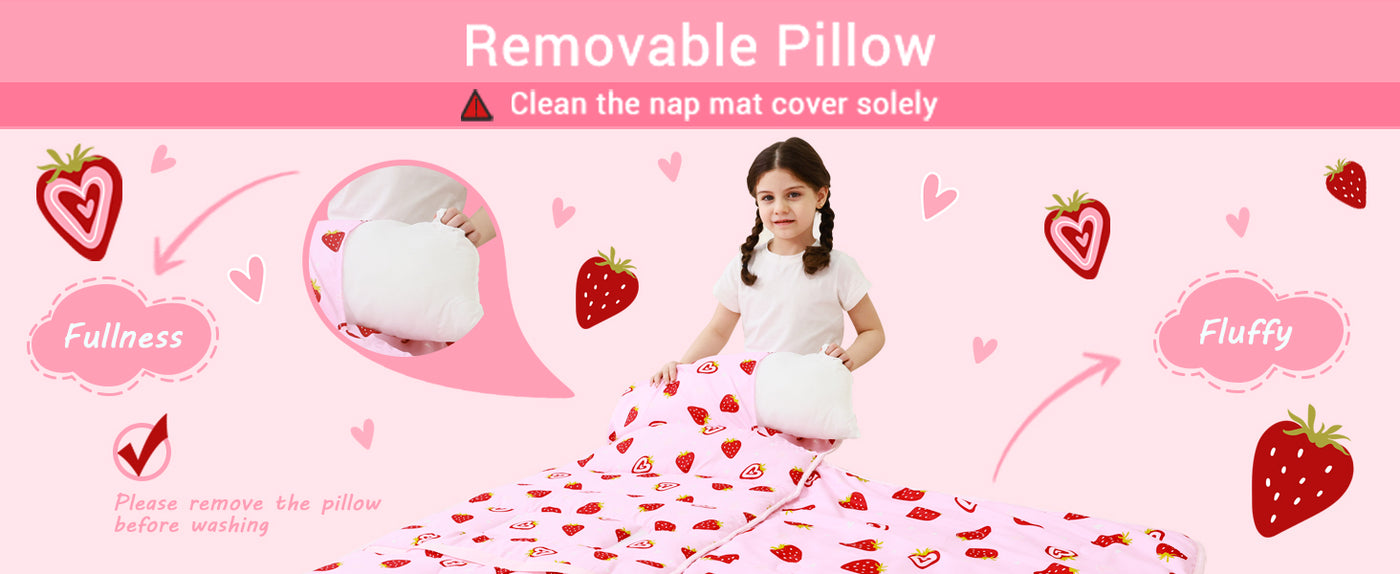 Cozy Comfort Nap Mat - Pink Strawberry detail image 3