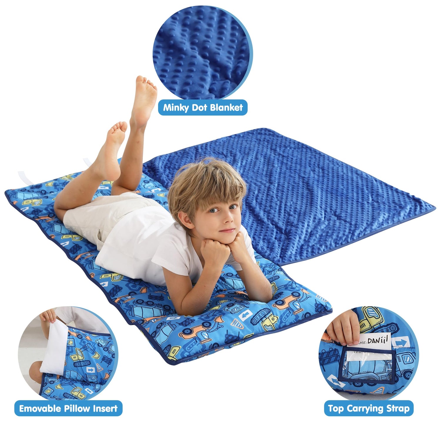 Cozy Comfort Nap Mat - Blue Car