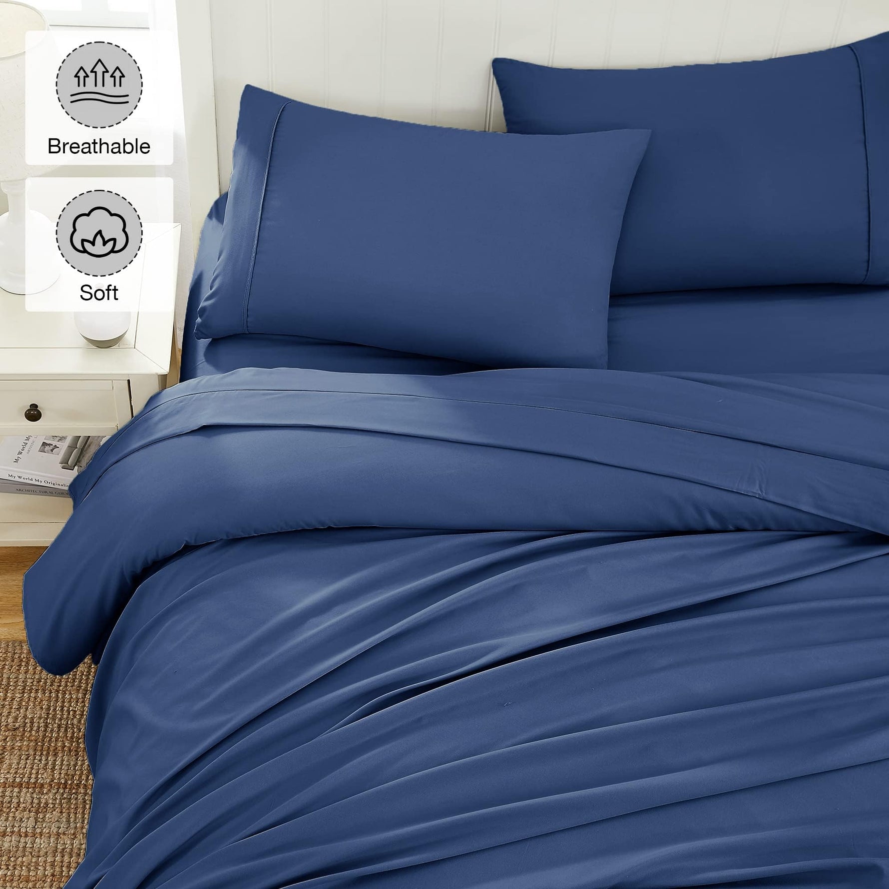 4-Piece Essential Sheet Set - Navy image 5