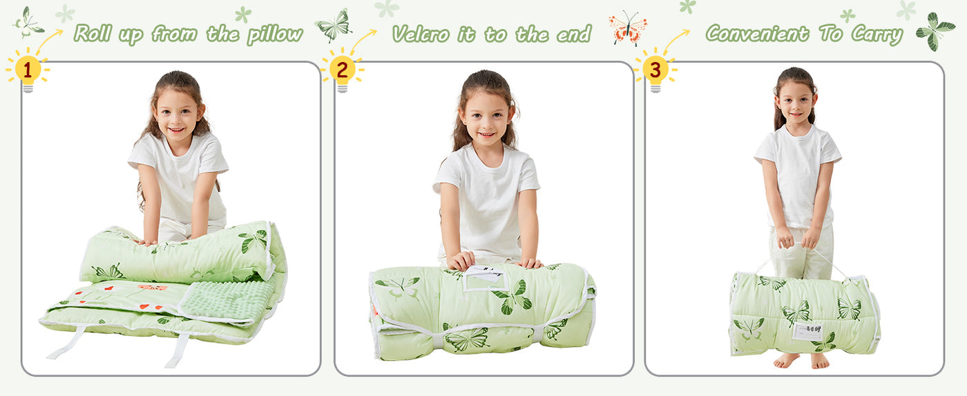 Cozy Comfort Nap Mat - Green Butterfly detail image 4