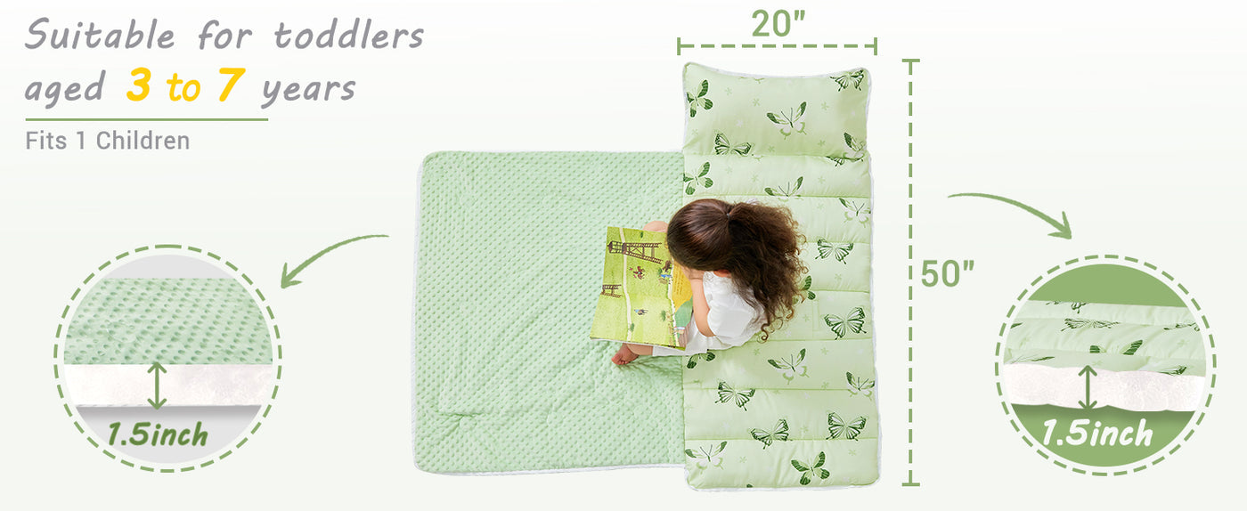 Cozy Comfort Nap Mat - Green Butterfly detail image 5