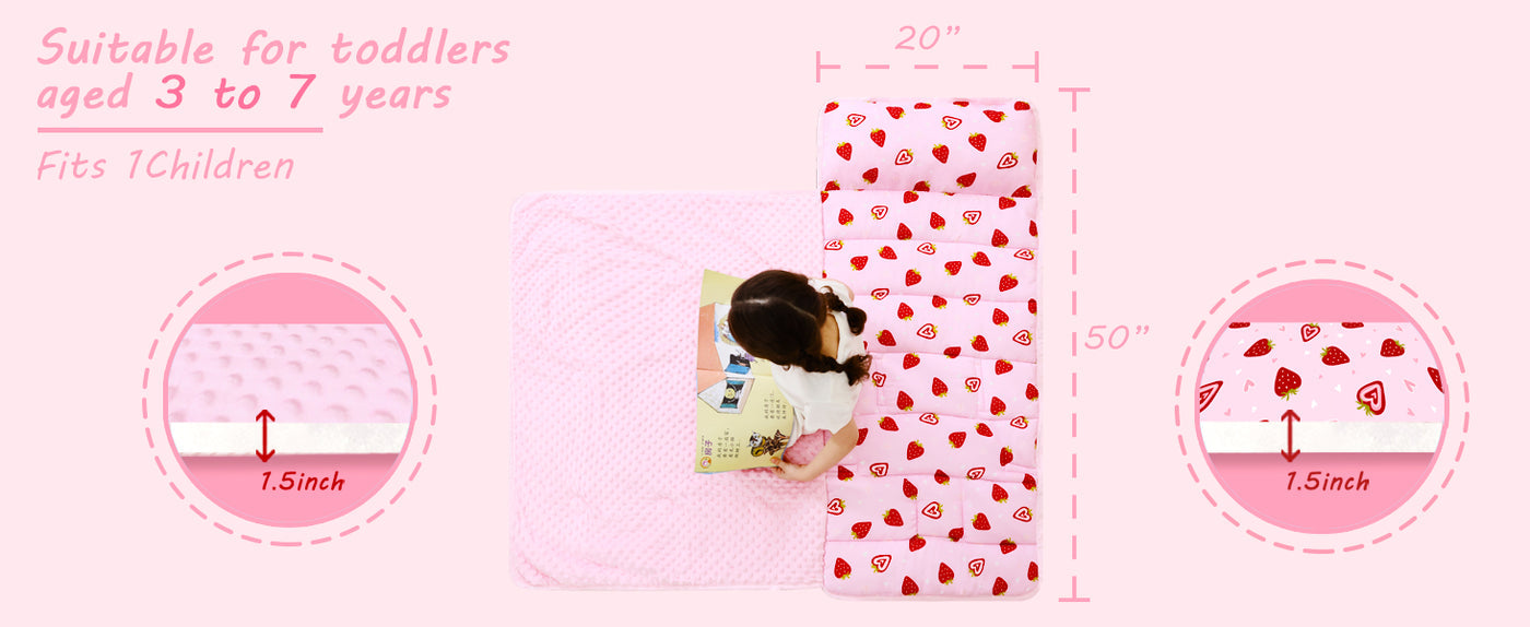 Cozy Comfort Nap Mat - Pink Strawberry detail image 6