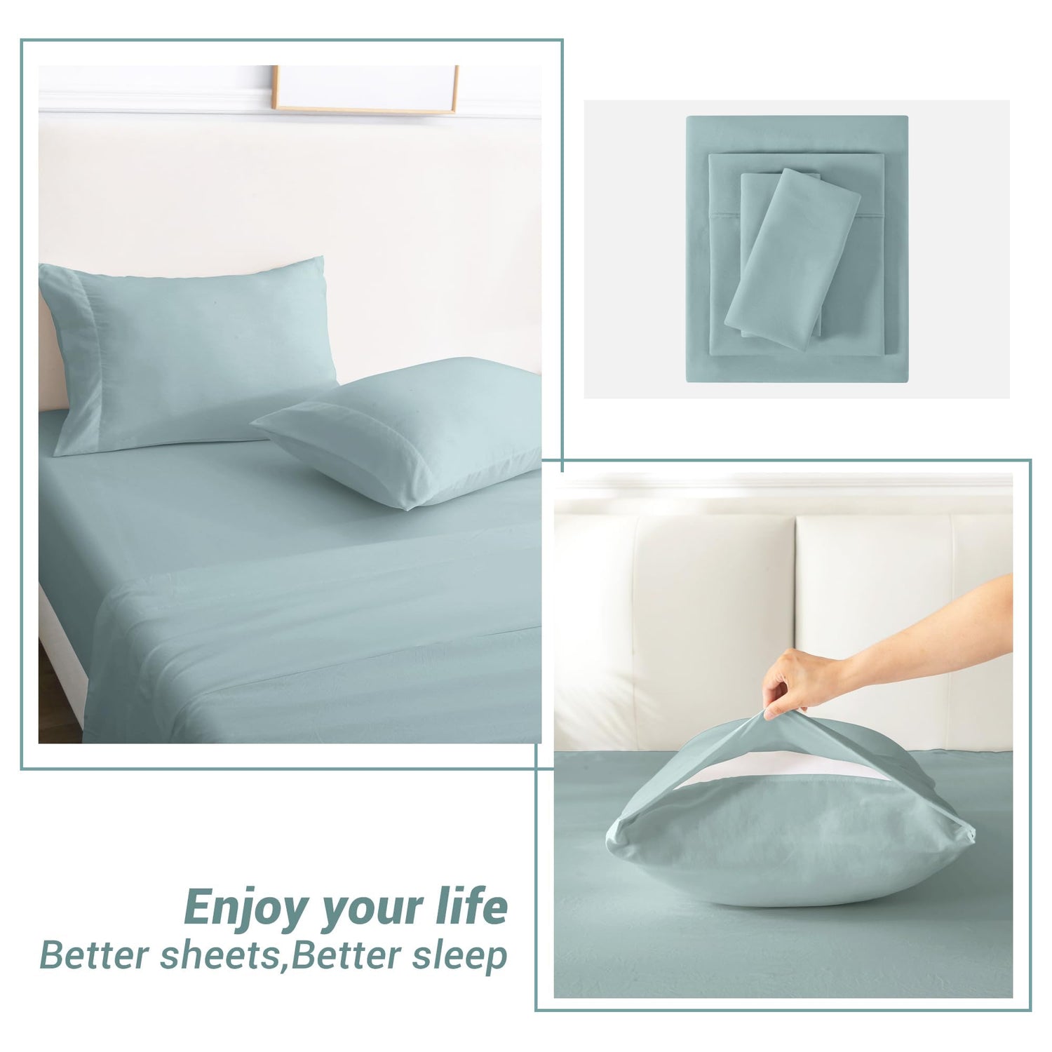 4-Piece Essential Sheet Set - Misty Sage image 7