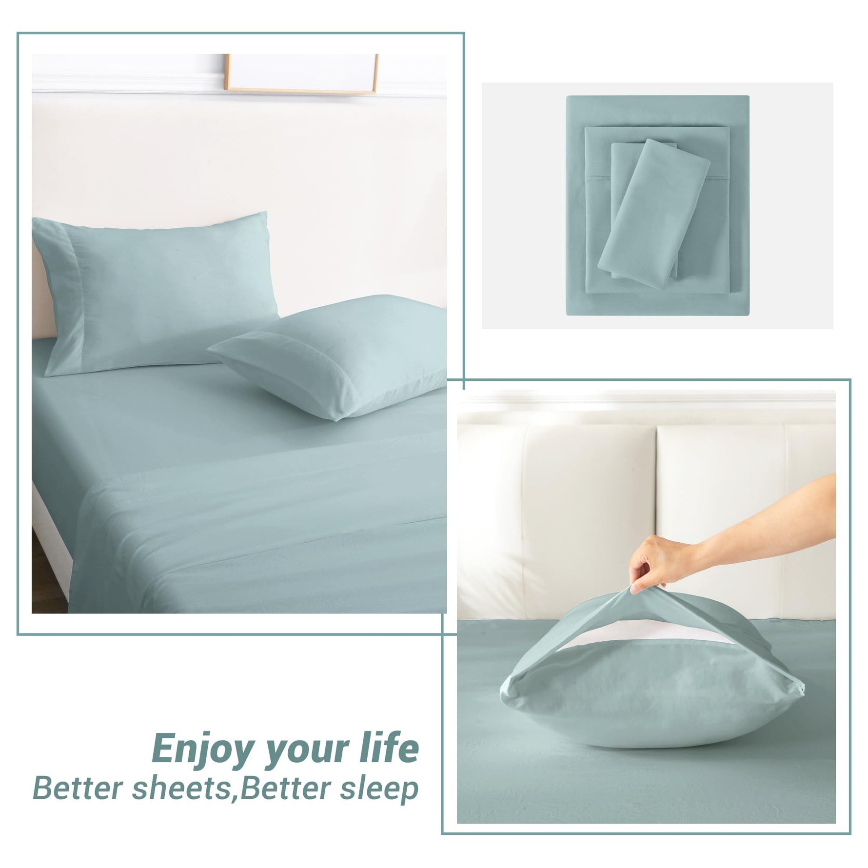 4-Piece Essential Sheet Set - Misty Sage image 7