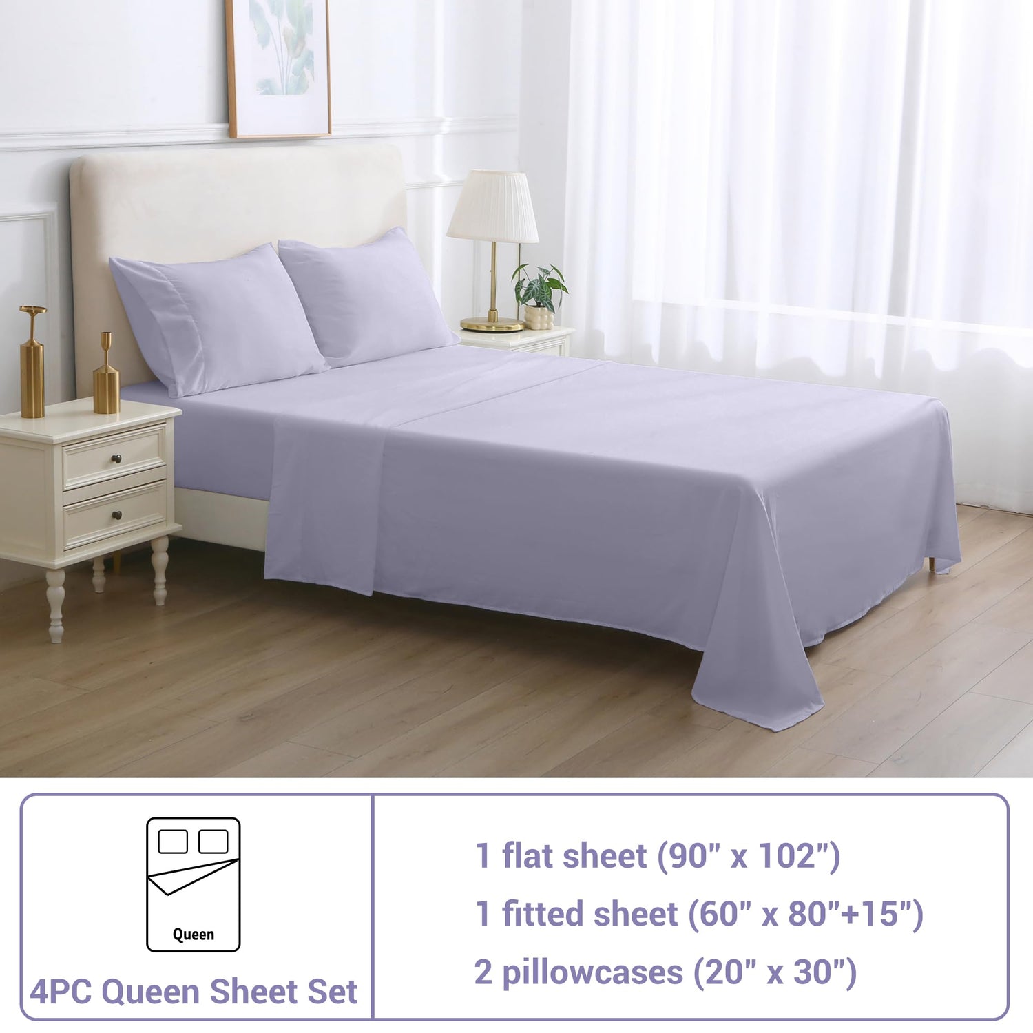 4-Piece Essential Sheet Set - Violet image 6